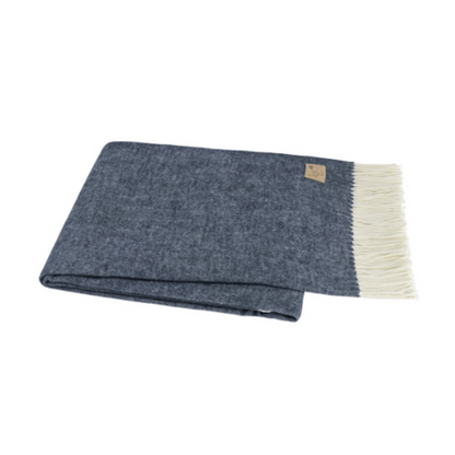 Navy Herringbone Throw
