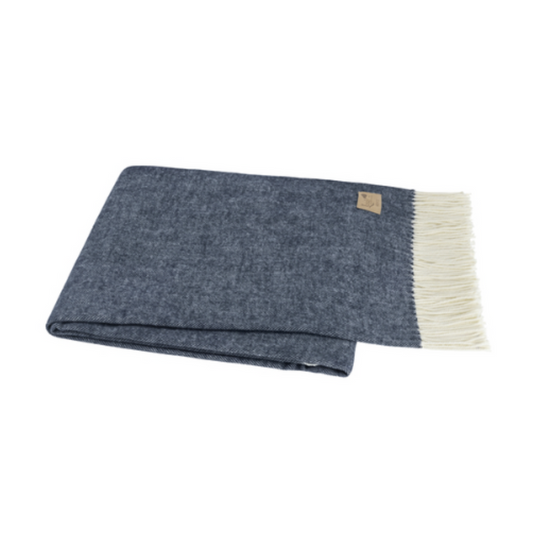 Navy Herringbone Throw
