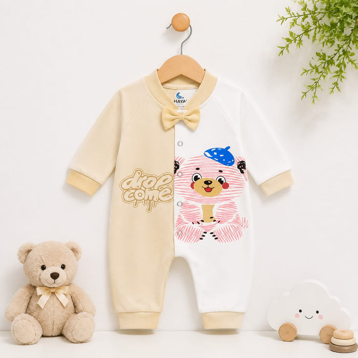 Open Feet Cotton Fashion Romper - Yellow - Drop
