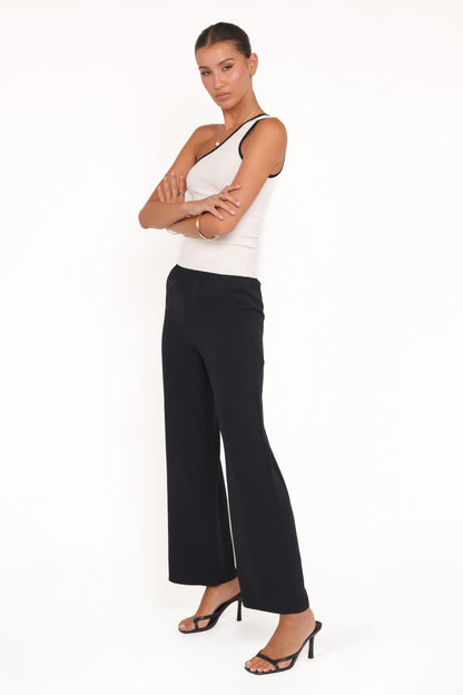 Clark Crepe Wide Leg Pant - Black