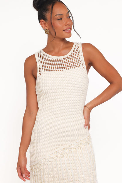 Adella Midi Dress - Natural