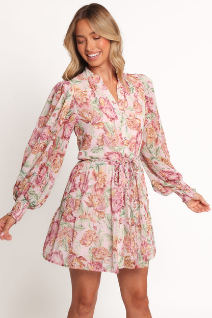 Elba Long Sleeve Mini Dress - Veiled Floral
