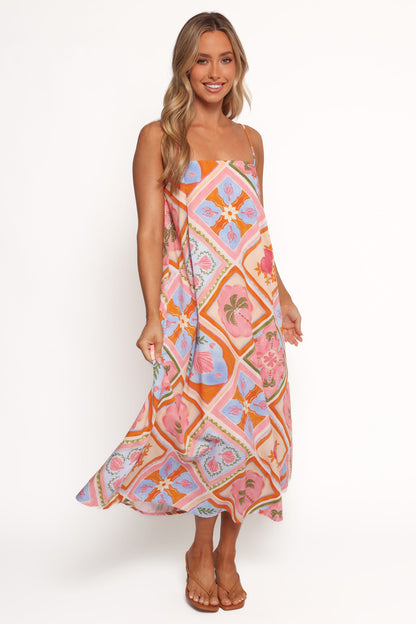 Gisela Midi Dress - Multi Tile