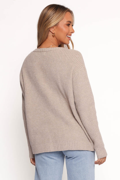 Hammond Tie Up Cardigan - Taupe