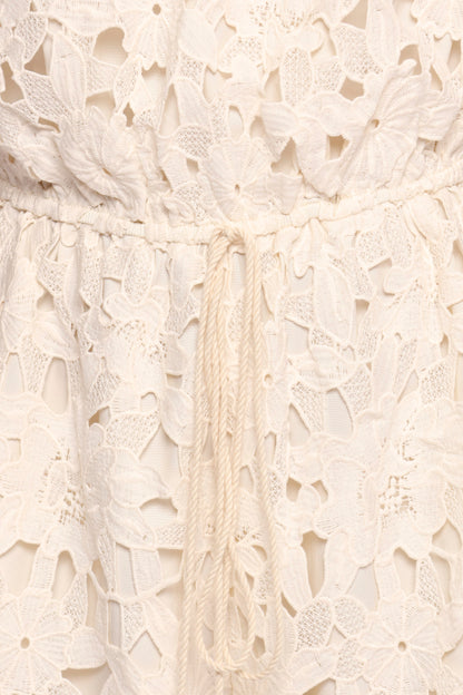 Athina Lace Romper - White