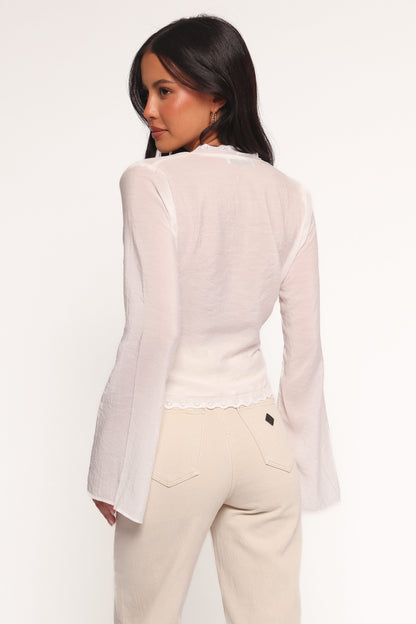Adira Wrap Blouse - White