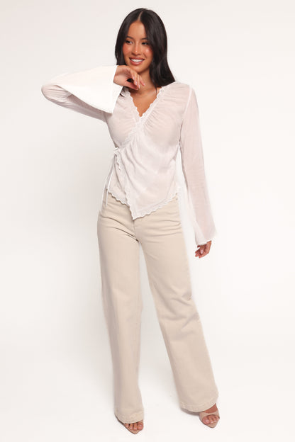 Adira Wrap Blouse - White