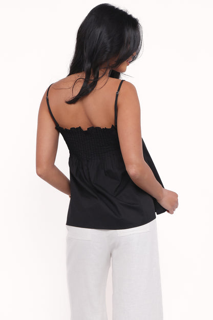 Carson Pleated Top - Black