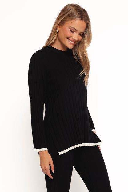 Dora Knit Top - Black