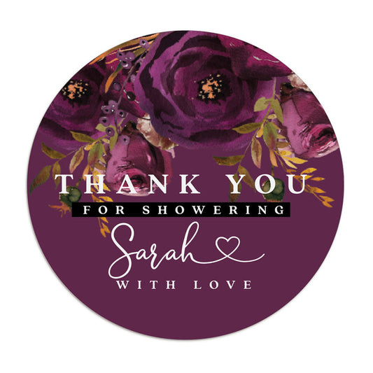 Plum Thank you for Showering Stickers