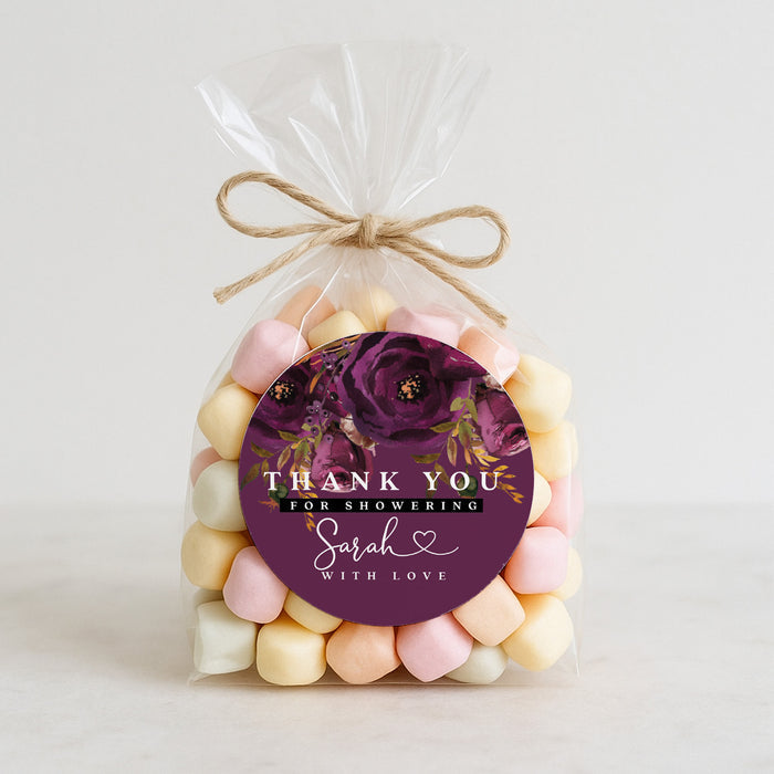 Plum Thank you for Showering Stickers
