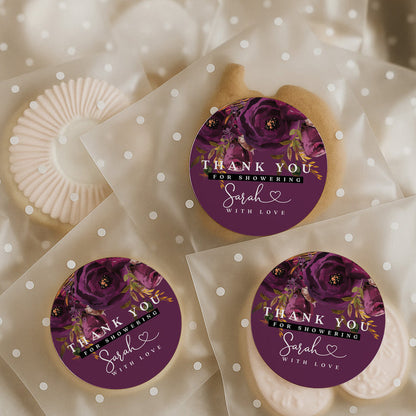 Plum Thank you for Showering Stickers