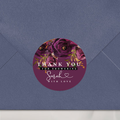 Plum Thank you for Showering Stickers