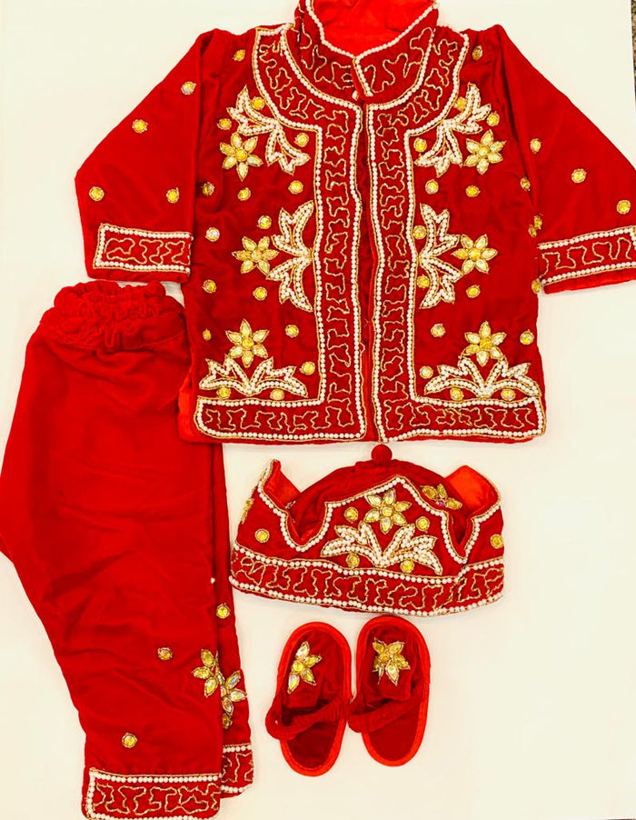 Red Baby Pasni Dress Unisex