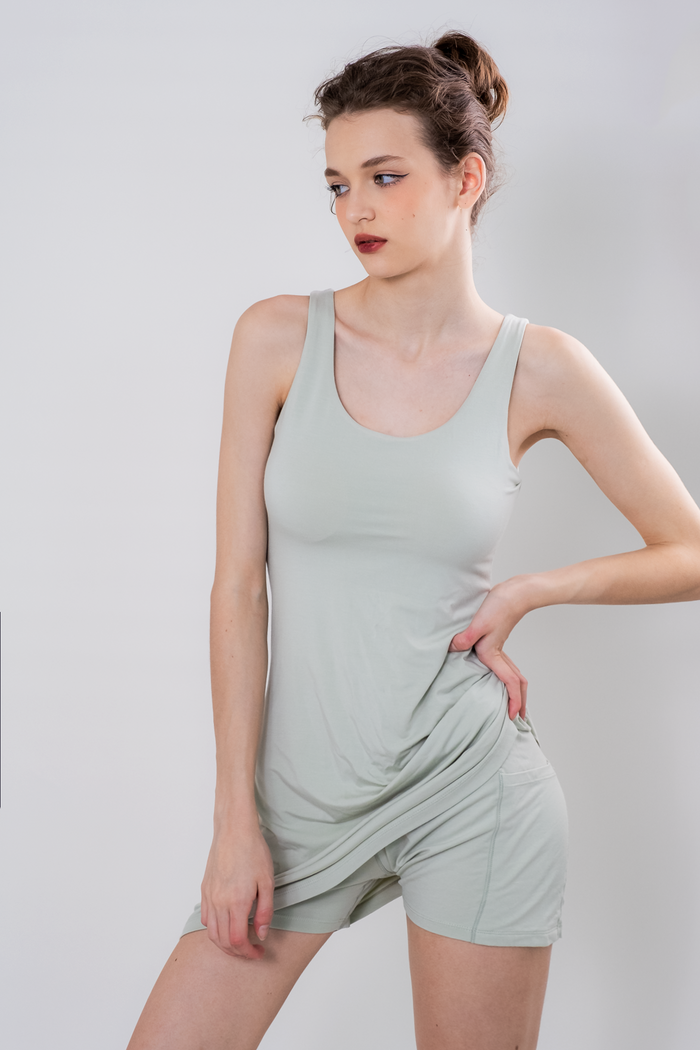 Rib Tank Mini Active Dress for Women – Ready Stock