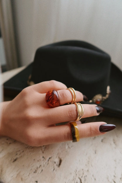 Sienna Four Piece Ring Set - Gold