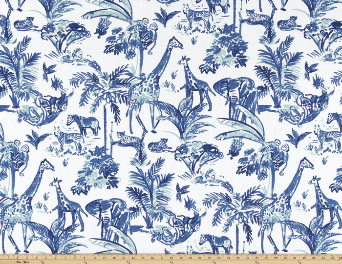 Safari Lounge Home Decor Fabric / Cotton Upholstery Fabric / Medium weight fabric / Upholstery Fabric - Annabel Bleu