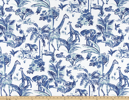 Safari Lounge Home Decor Fabric / Cotton Upholstery Fabric / Medium weight fabric / Upholstery Fabric - Annabel Bleu