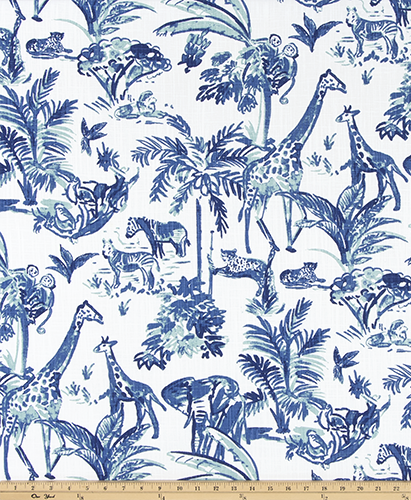 Safari Lounge Home Decor Fabric / Cotton Upholstery Fabric / Medium weight fabric / Upholstery Fabric - Annabel Bleu