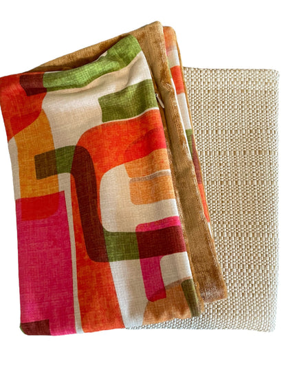 Sale: 16x24” Abstract Orange Green Velvet or Woven Solid Pillow Cover - Annabel Bleu