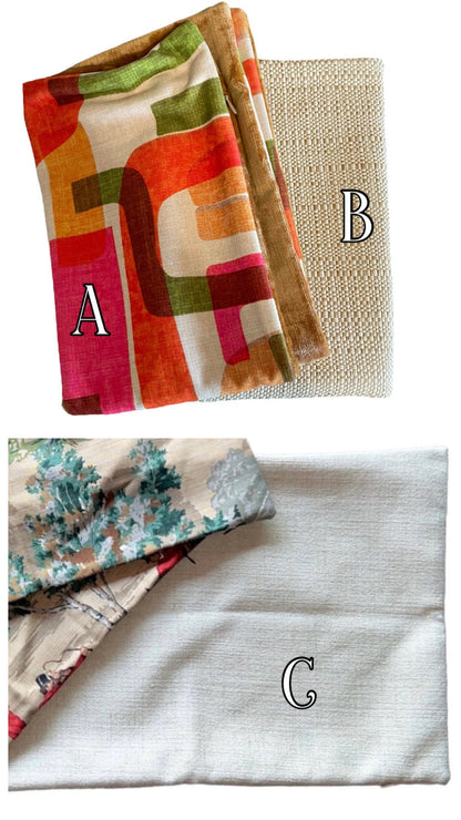 Sale: 16x24” Abstract Orange Green Velvet or Woven Solid Pillow Cover - Annabel Bleu