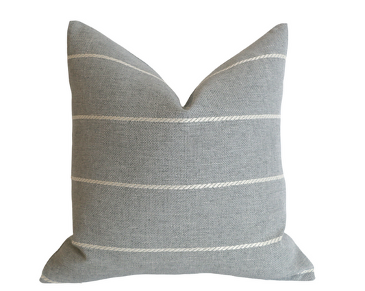 Sale: 22x22 Blue or Grey Pillow Covers - Annabel Bleu