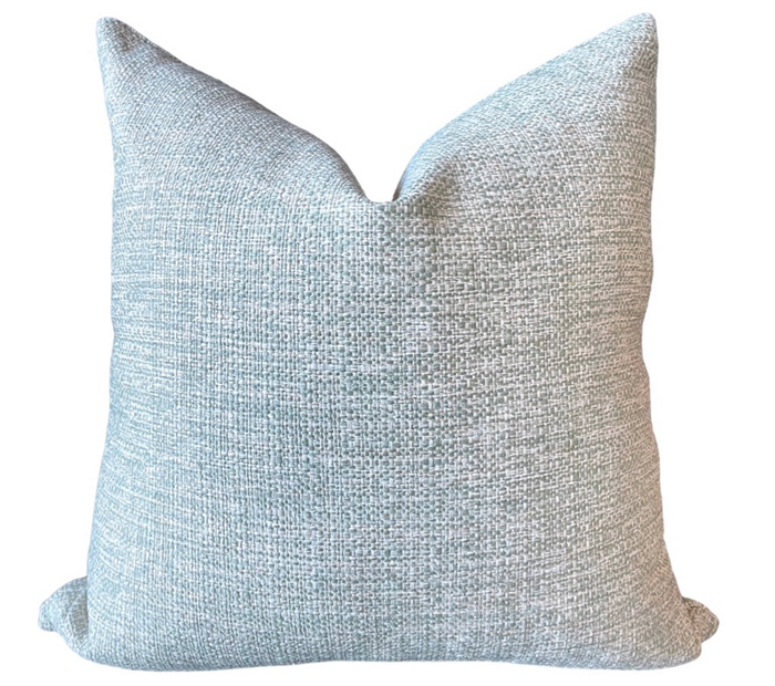 Sale: Blue 18x18 Pillow Covers / Solid Woven Blue Pillow Cover - Annabel Bleu