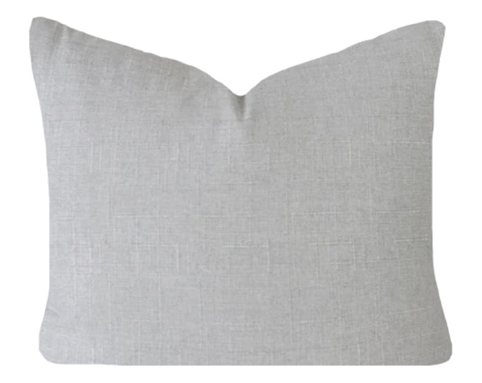 Sale: Light Grey Linen 12x18 Pillow Cover - Annabel Bleu