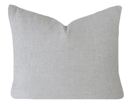 Sale: Light Grey Linen 12x18 Pillow Cover - Annabel Bleu