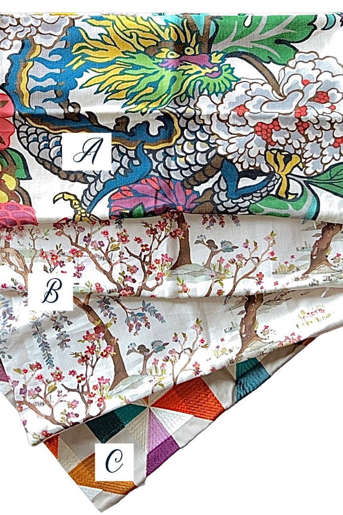Sale: Lumbar Pillow Covers 12x21 / Dragon / Chinoiserie - Annabel Bleu