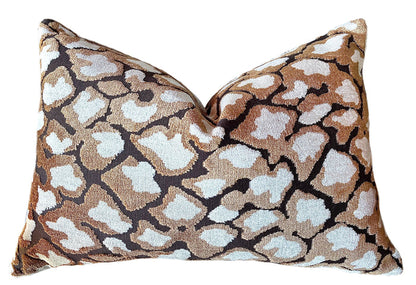Sale: Rust Mudcloth Lumbar Pillow Covers 12x18 or 70’s Velvet Leopard 12x21 - Annabel Bleu