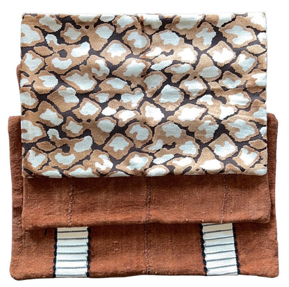 Sale: Rust Mudcloth Lumbar Pillow Covers 12x18 or Velvet Leopard - Annabel Bleu