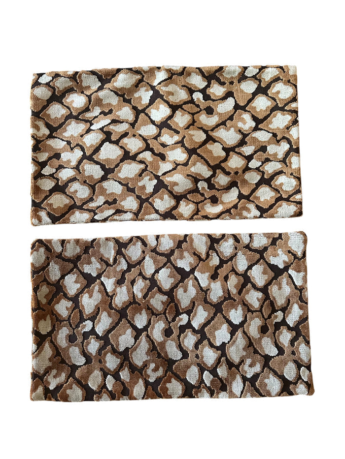 Sale: Rust Mudcloth Lumbar Pillow Covers 12x18 or 70’s Velvet Leopard 12x21