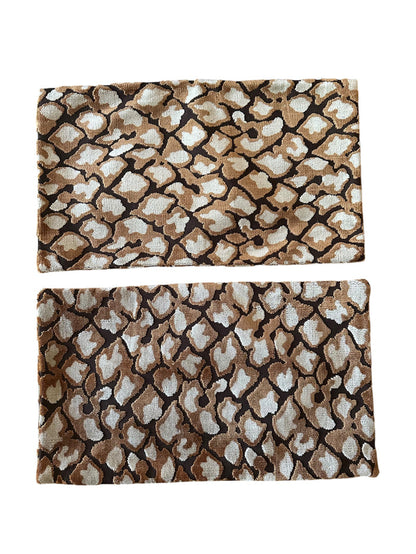 Sale: Rust Mudcloth Lumbar Pillow Covers 12x18 or 70’s Velvet Leopard 12x21