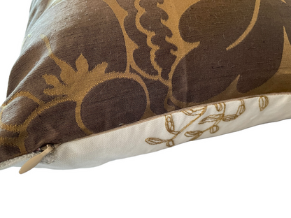Schumacher Raleigh Embroidered Pillow Cover - Annabel Bleu