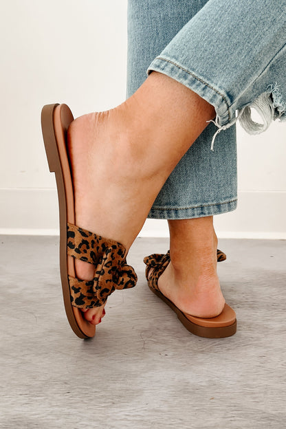 Glam Goals H Cut Bow Strap Sandals (Leopard)