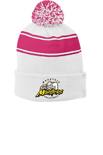 Sport-Tek® Stripe Pom Pom Beanie