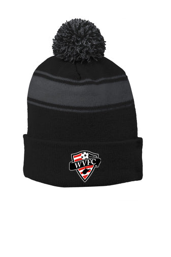 Sport-Tek® Stripe Pom Pom Beanie