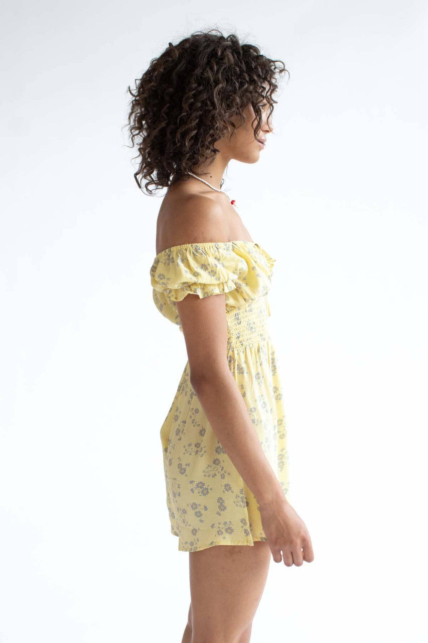 Sunflower Smocked Waist Romper