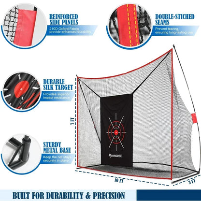 SwingRex Heavy Duty Golf Net for Real Golf Balls – Backyard Practice Net