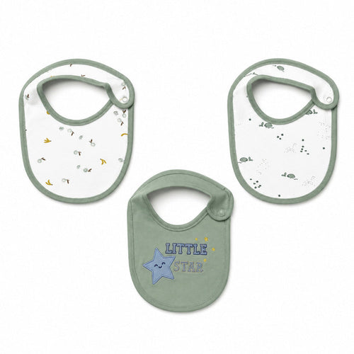 Thailand Pack of 3 Infant Bibs - Green - Little Star