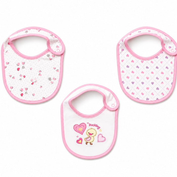 Thailand Pack of 3 Infant Bibs - Pink - Duckling