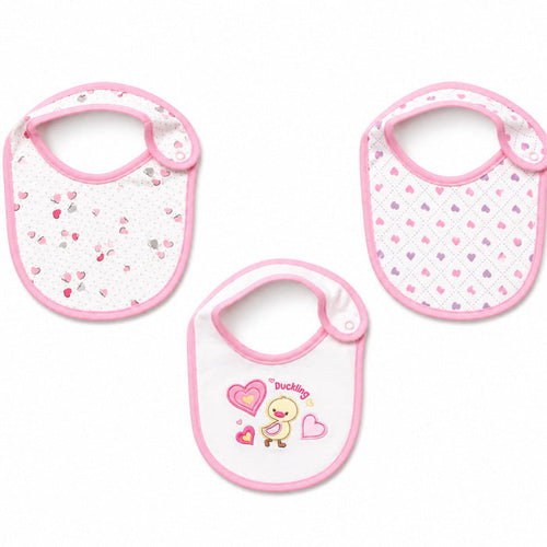 Thailand Pack of 3 Infant Bibs - Pink - Duckling