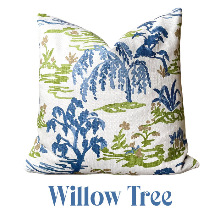 The Willow Collection: Blue, Green, & White Mix and Match Decorative Pillow Covers - Annabel Bleu