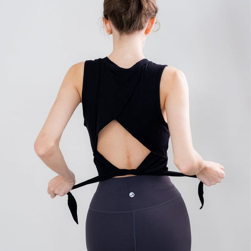 Tie Back Cut Out Tank Yoga Top for Women – Ready Stock