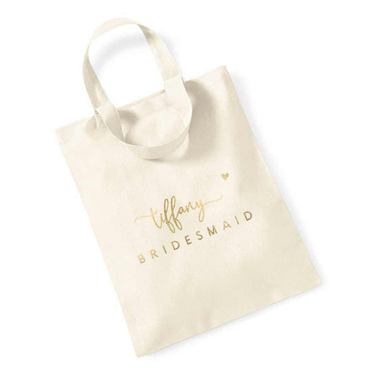 Tiffany Custom Tote Bag Name and Wedding Role - XOXOKristen