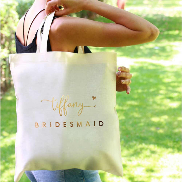 Tiffany Custom Tote Bag Name and Wedding Role - XOXOKristen