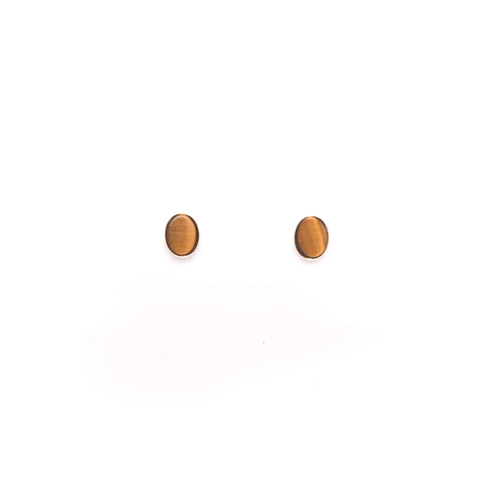 Tiger's Eye Oval Studs