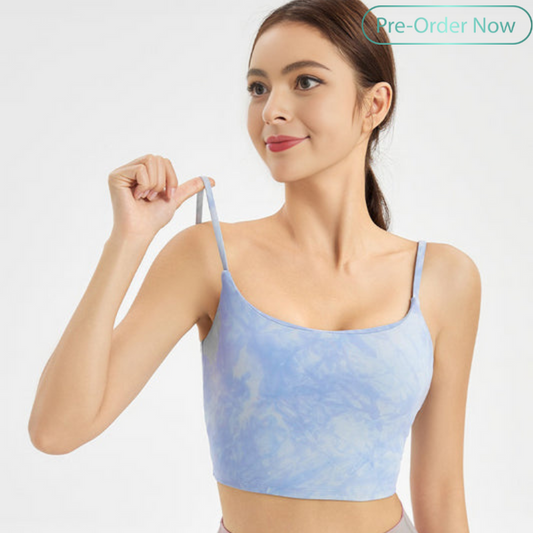 U-Back Tie Dye Cami Sports Bra for Women – Medium Support