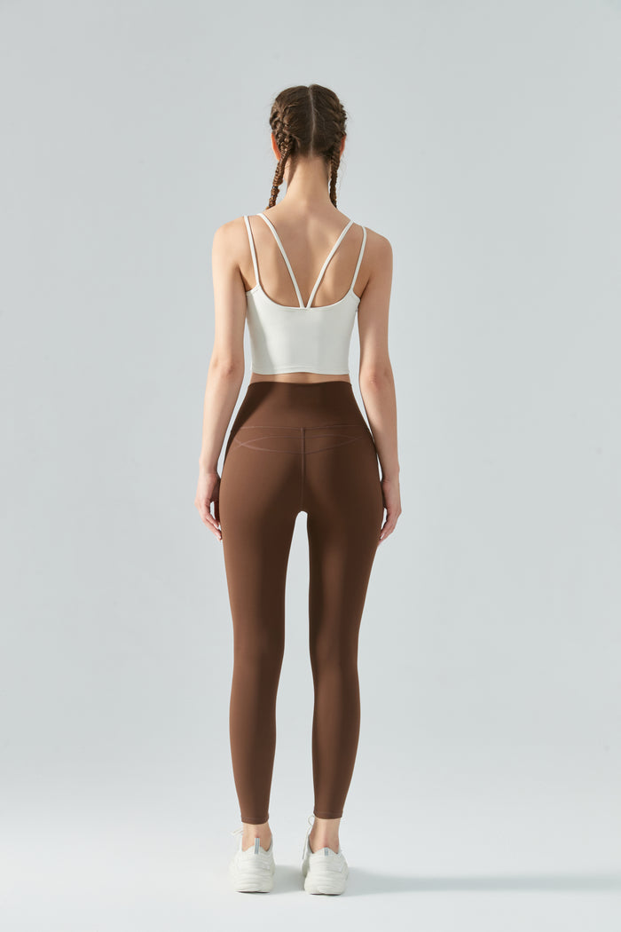 Waist pleated sports bra